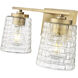 Saben 2 Light 15 inch Vintage Brass Vanity Light Wall Light